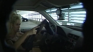Blonde Secretary From Germany Got to Play with Her Pussy in Car