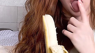 Sexy Banana Tongue Seduction