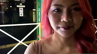 Big tits Thai teen really gets into it