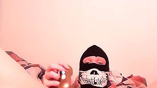 Hot girl in a hood experiences a wet orgasm