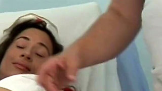 Nice young girl Kristina gets hardcore gyno exam and urinotherapy