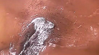 Shaved Pussy on a Bed How with Her Feeling Horny for Me Cleaning up Her Pussy