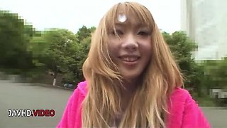Hairy Asian babe Saki Oshiro sucks dick hardcore and rides cock POV