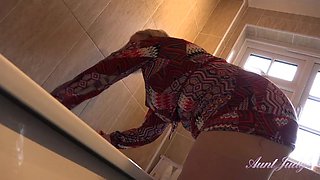 Cleaning Day with Star, Upskirt & Pussy Play with Pantyhose