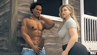 Interracial animated fantasy featuring big black cock and camp counselor adventures