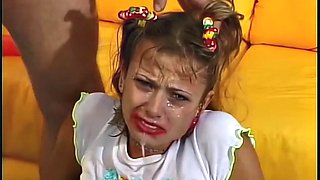 Pigtailed Blonde Teen Slut Takes Rough Anal Pounding
