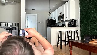 Dark haired amateur blowjob and handjob in fake taxi