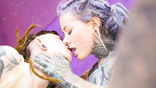 Shy Tattooed Alt Teen's First Anal Orgasm with Doxy Fingering