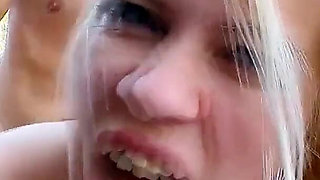 Blonde Venus Lova is fucked by best friend by the pool