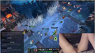 Girl Plays League Of Legends With Vibrator Slowly Massaging Her Clit With Gamer Girl