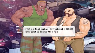 Busty cartoon characters in an animated fantasy sex romp