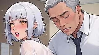 Waifu Amateur Teen POV - Office Swimwear Tease & Close-up Boss Blowjob