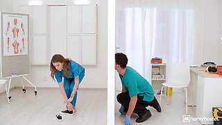 Kinky Nurse Gets a Glory Hole Arse Screw