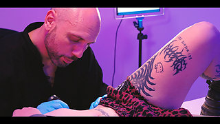 Tattoo Threesome - Threesomes Between a Tattoo Artist and a Young Couple