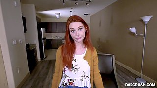 Red-haired cutie knows a lot about throat blowjob!