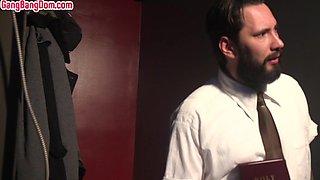 Tattooed anal IR slut gangbanged in ass by dominant guys