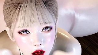 3D Huge Boobs Asian Dancer Naked Her Huge Ass Got Fucked by Big Dildo