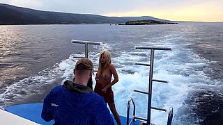 Outdoor anal solo and masturbating blonde