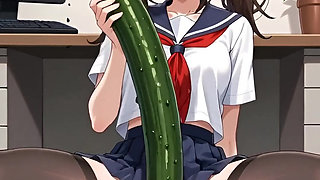hentai. Bondage new 2026 student plays with cucumber and her teacher