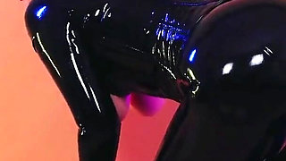 Femdom POV Latex Rubber Mistress Video, on French, Hot Blonde Dominatrix