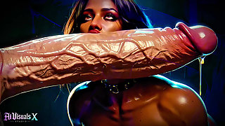 Big Boobs and Ass Ebony Goddesses - White Cock Worship Dark Asmr & Extreme Contrast (4k Ai Animated Porn)