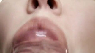 You Can Feel My Breath. Bald Girl Vilu Vidish Extremely Close Sucks Cockhead Dry Til Cum Hands Free