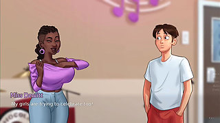 Anon Beat Out the Rhythm From a Pair of Big Black Boobs - Summer Time Saga