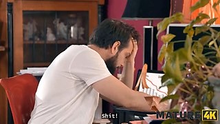 Mature4k. mature red haired craved a strong climax and controlled to make it real