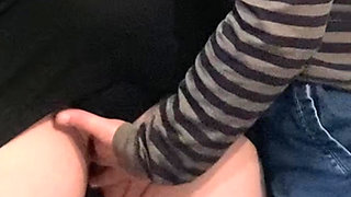 Horny Perv Fingering Girl Under Dress in Public