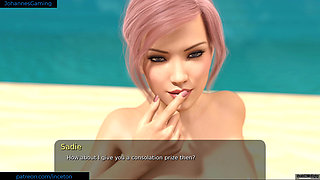 Summer with Mia - Fingered Sadie on the Beach - Fucking Stepmom