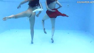Glamorous Anastasia Ocean and Marfa - very hot brunette smut - Underwater Show