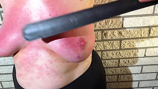 Very hard tit punishment session 6-8