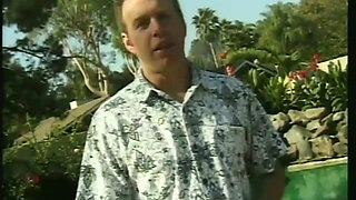 Vintage pussy fucking with blonde babe in the garden