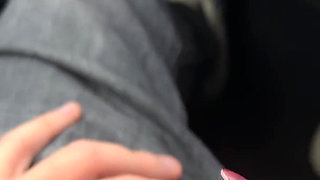 Parking Lot Handjob Next to Stranger and Bus Cum Finish
