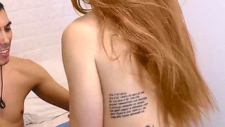 The Stepsister Caught Her Stepbrother Jerking off and She Took Advantage and Came on the Japanese Man's Cock