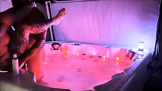 Jaddyn BBW - Late Night pool sesh turns ORGY