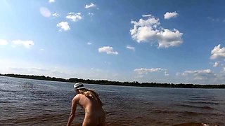 Big-Ass Blonde's Naked Walk on a Paddleboard