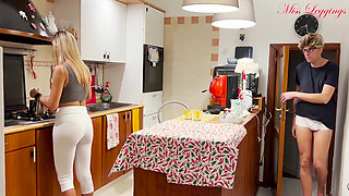 THE UNSTOPPABLE AND UNEXPECTED ERECTION OF THE VIRGIN SEEING ON  AUNTY IN WHITE LEGGINGS