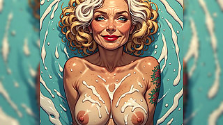 Sticky Cum on Tits Art