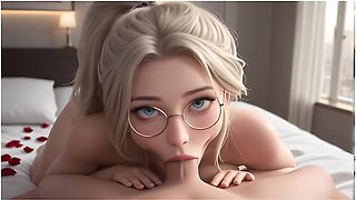 Ai Generated - Our Platinum Blonde Temptress In The Luxurious Honeymoon Bedroom