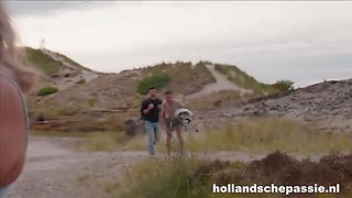 Stop Peeking Start Fucking! Big Tits Dutch Pornstar Bad Bunny Hardcore Outdoor Foursome