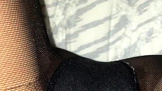 A nylon and foot fetish