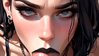 Anime Ai Tattooed Girl Gives Her Friend a Blowjob He'll Never Forget