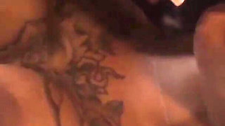 Tattooed Latinas Party with Wild Dildo Fun in Bed