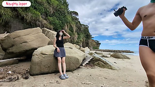 Slender Married Beauty Caught by Her Husband, a Beach Escape Turns Eerie at an Unsettling Location