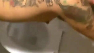 Johntronx - Fucking a Slutty Hot Tattooed Babe in a Bathroom
