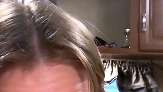 Blonde amateur blowjob POV in public