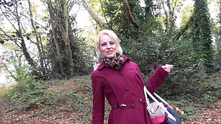 April Gets the Bus Then Changes Outfit and Flashes in the Woods