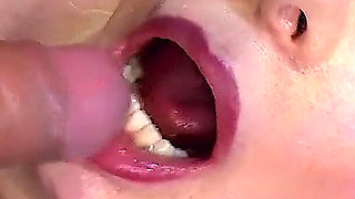 Horny blonde Ariella satisfies these horny guys with a nice blowjob