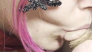 Afternoon Throat Service - Black Dress Swallows Every Drop